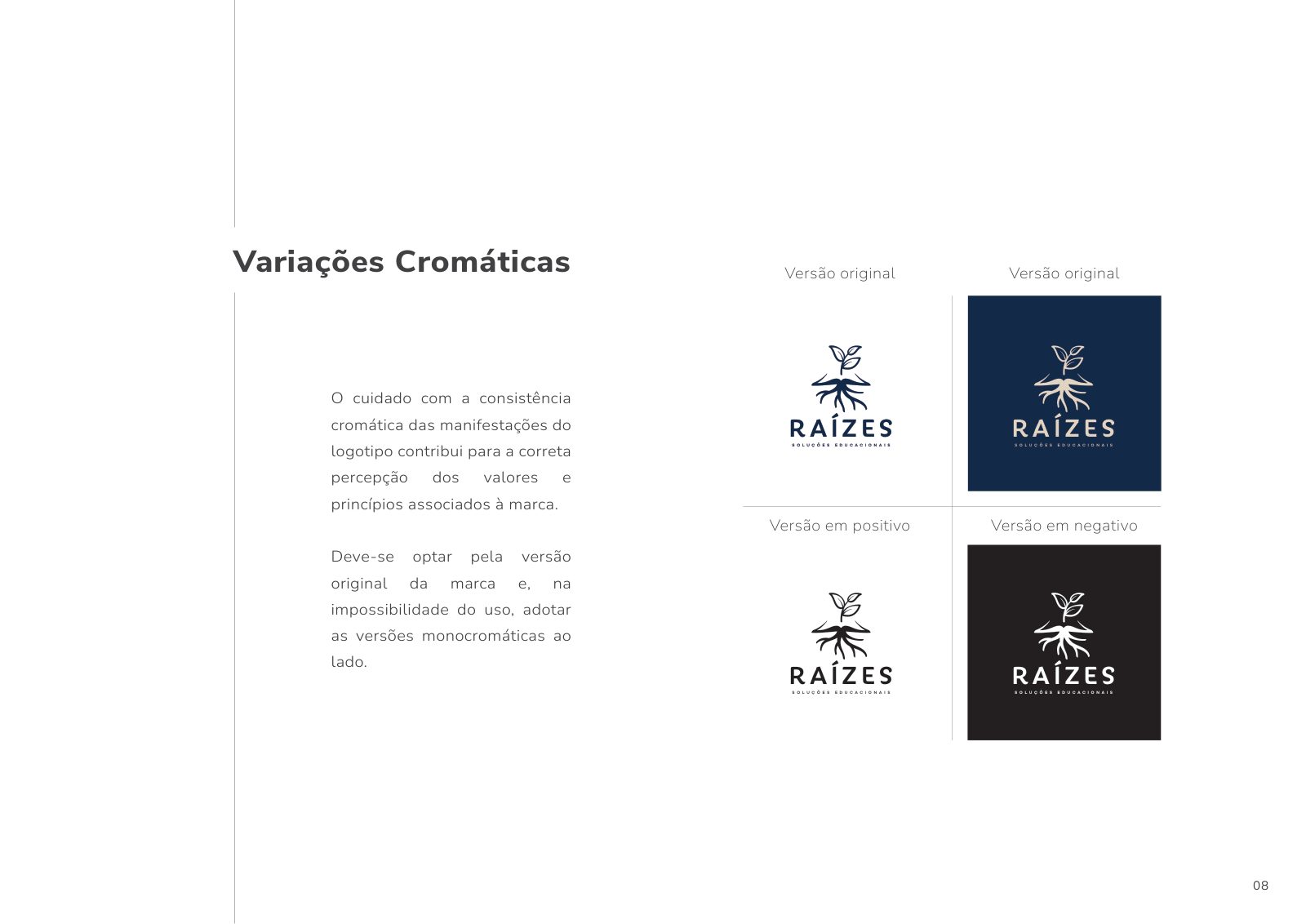 Variações cromáticas — original, positivo, negativo
