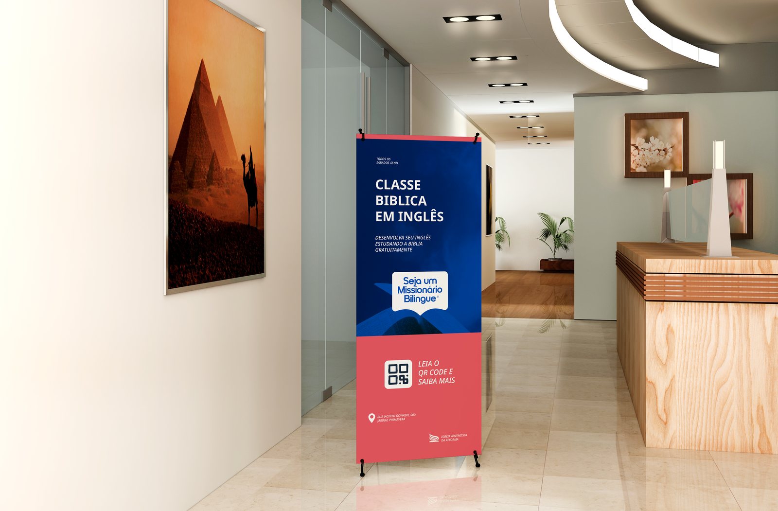 Banner — 'Classe bíblica em inglês'