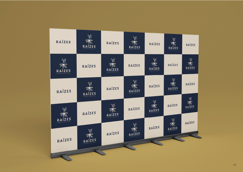 Backdrop institucional — grade cromática para eventos